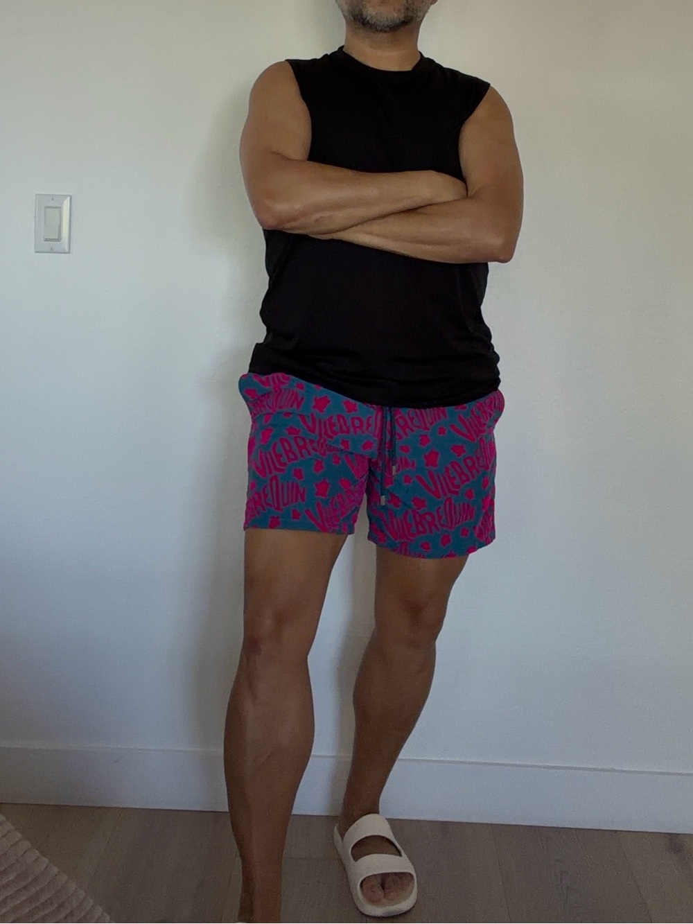 RARE Vilebrequin Men’s Ronde des Tortues Logo Flock Swim Shorts (L) - Picture 6 of 8
